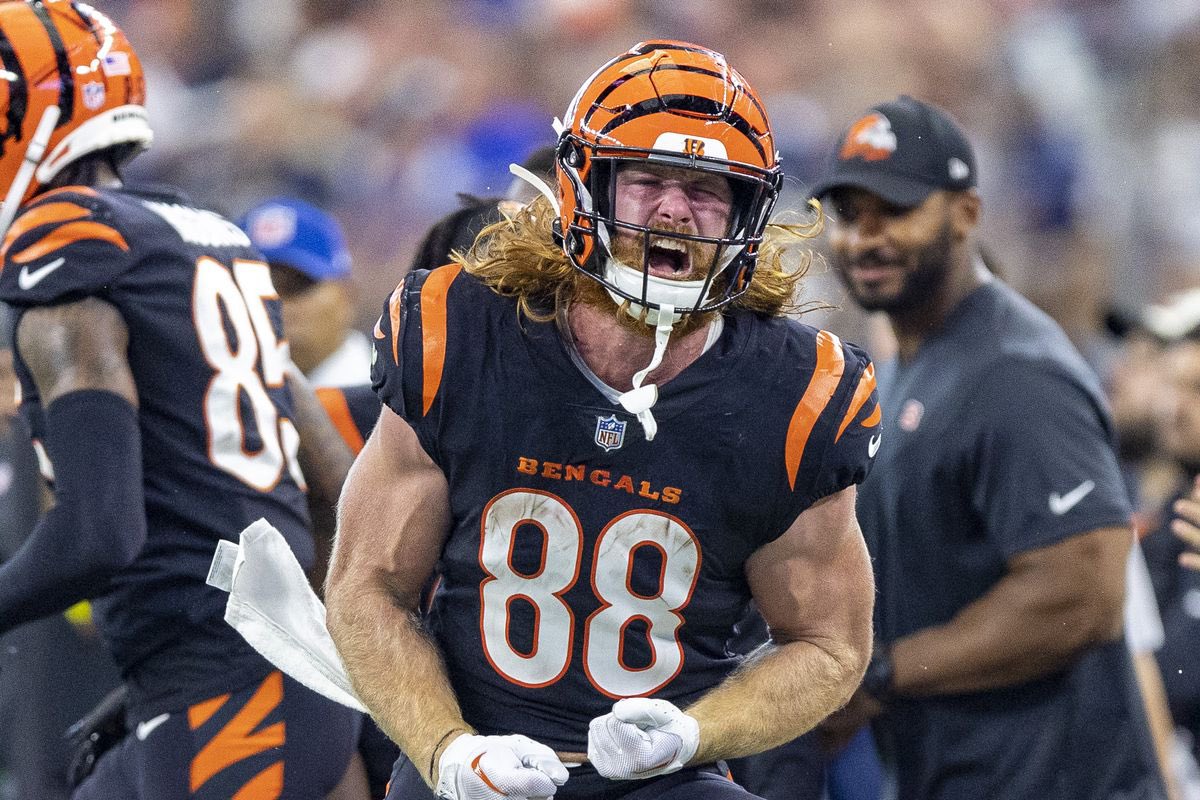 I’m gonna say it. Bring @haydenrhurst back to Cincy. I want that man in stripes again. Good hands, toughness, grit, fought for every yard and just an absolutely beast on the field. If this picture doesn’t bring back memories and get you fired up idk what will. @Bengals LFG!!🐅🐅