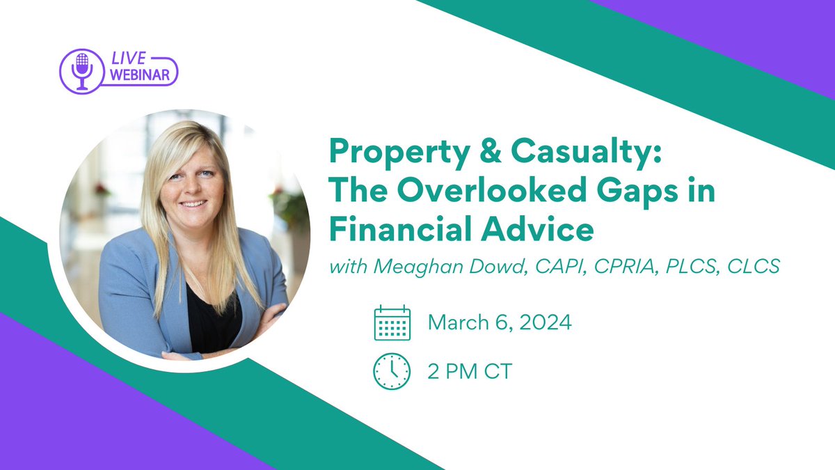 Holistiplan's tweet photo. How can financial advisors protect clients whose wealth may be at risk due to gaps in Property and Casualty coverage? Join us live on Wednesday, March 6th at 2 PM CT as insurance expert Meaghan Dowd answers this question and more!

Register here ➡️ https://t.co/AitOX5MQmt https://t.co/jO1SGd0bGC