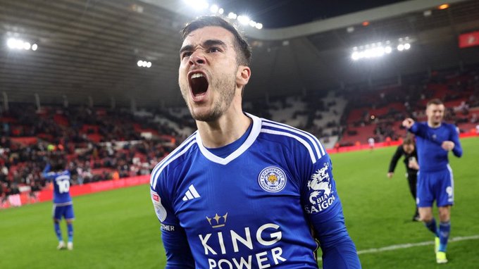 Harry Winks celebrates at full-time.