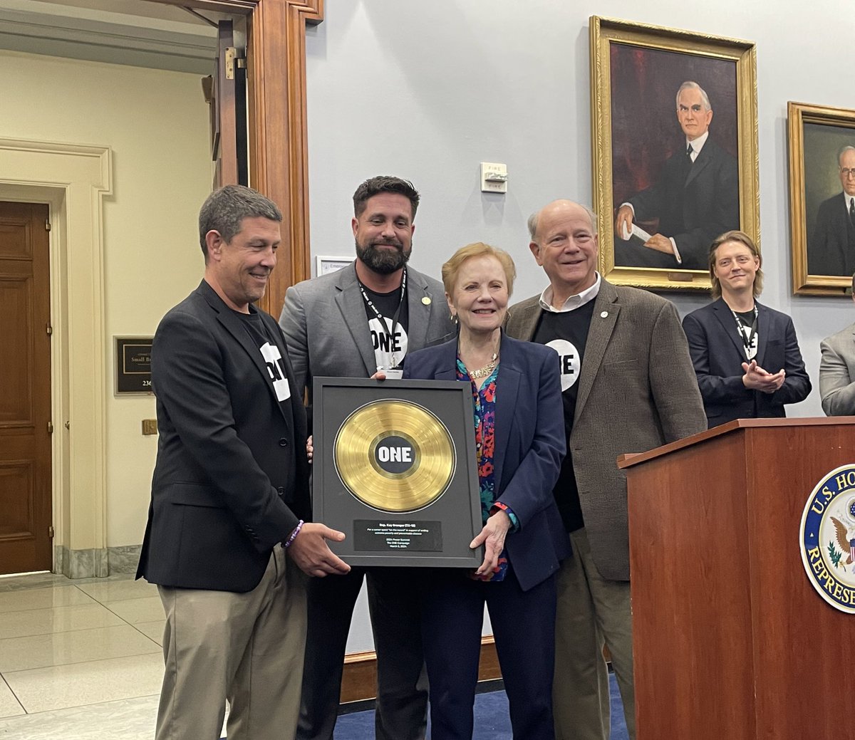 We’re so lucky to be joined tonight by Chairwoman @RepKayGranger! Our Texas activists presented her with a commemorative gold record in honor of a career spent “on the record” in support of the fight to end extreme poverty and preventable disease. #ONEPowerSummit