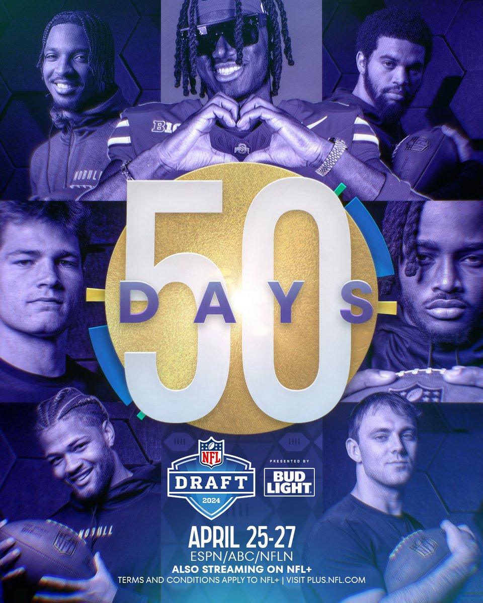 The #NFLDraft is only 50 days away!