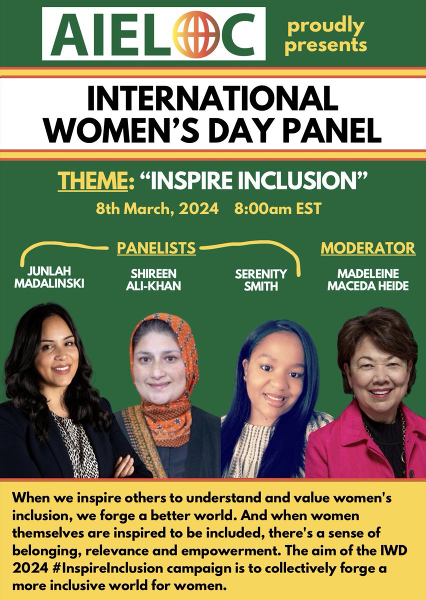 Join us on 8 March for our @womensday Panel #IWD2024 #intlELOC us06web.zoom.us/meeting/regist…