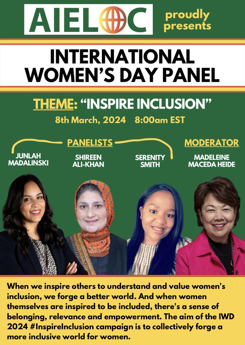 Join us on 8 March for our <a href="/womensday/">Women's Day</a> Panel #IWD2024 #intlELOC 

us06web.zoom.us/meeting/regist…