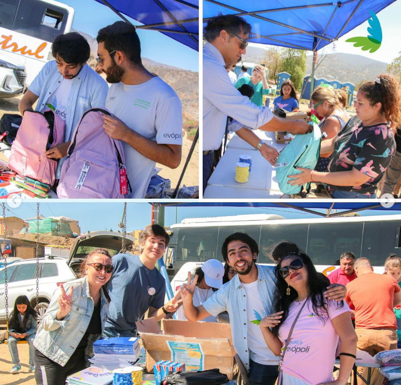 Un gran equipo de voluntarios Evópoli estuvo en #Quilpué. En una hermosa actividad, entregamos mochilas con útiles escolares, calzado, y otros aportes a los afectados por los incendios. Priorizando siempre a los niños y su educación. 
Junto a nuestra Directiva, los diputados