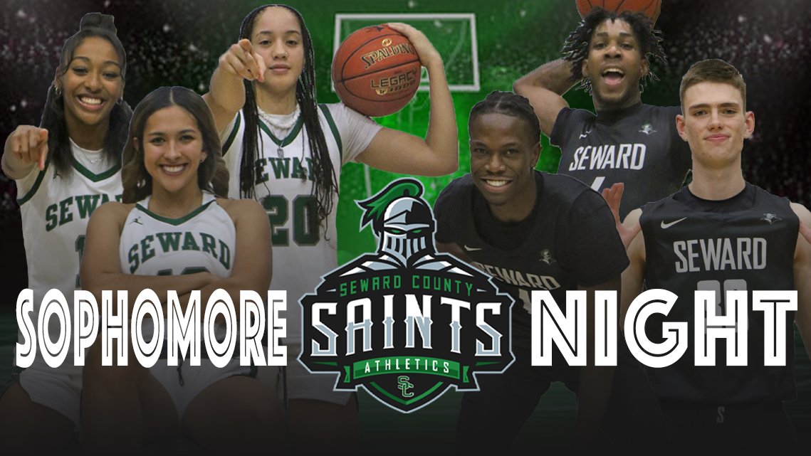 🏀 Saints fans make sure you come out tomorrow night to celebrate and honor our sophomores as they end their regular season against Pratt inside of the Green House at 6:00 (W) and 8:00 (M)