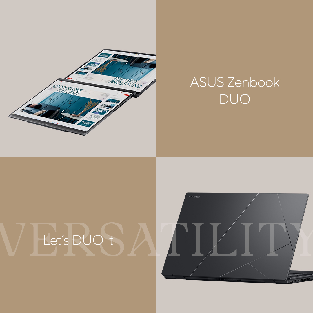 ASUSUSA's tweet image. Two screens, seamlessly connected. Zenbook DUO - innovation that inspires.

Explore: us.asus.click/LetsDuoIt
#ASUS #LetsDUOit #lifeessential #ZenbookDUO