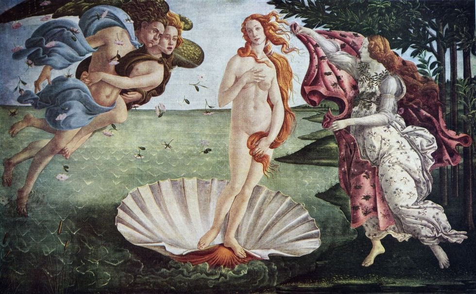 El nacimiento de Venus de Sandro Botticelli…

Esta obra representa una escena de la mitología grecoromana exquisitamente realizado en 1485 y es uno de los primeros desnudos paganos de la historia de la pintura, que se encuentra expuesta en la galería de los Uffizi en Florencia.