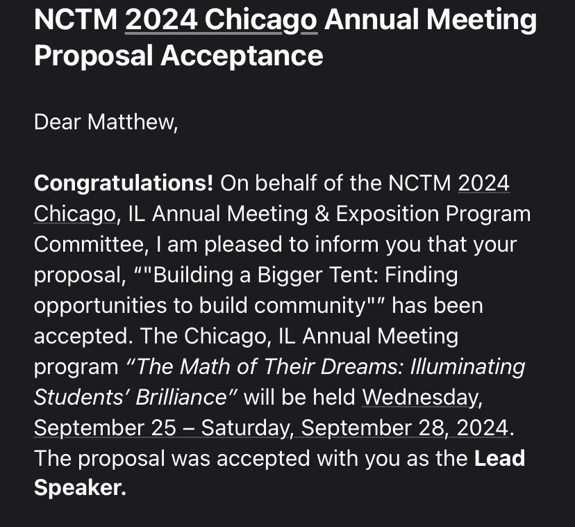 Ok so we’re doing this #nctmannual #nctmchicago #mfaproud #mtbos