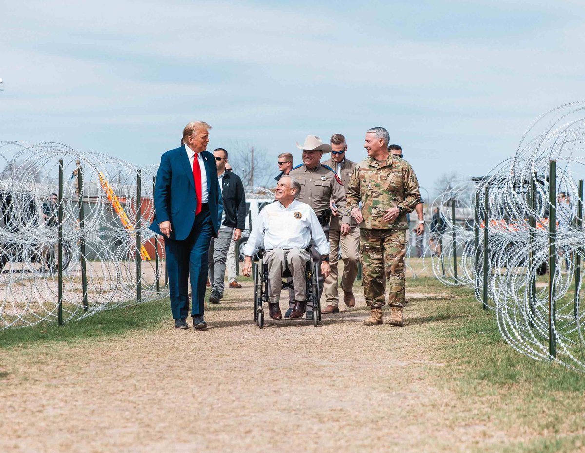 Honored to have President Trump join me in Eagle Pass last week. He was able to witness firsthand the consequences of President Biden’s disastrous open border policies. Texas will continue to defend Texans and Americans from President Biden’s border crisis.