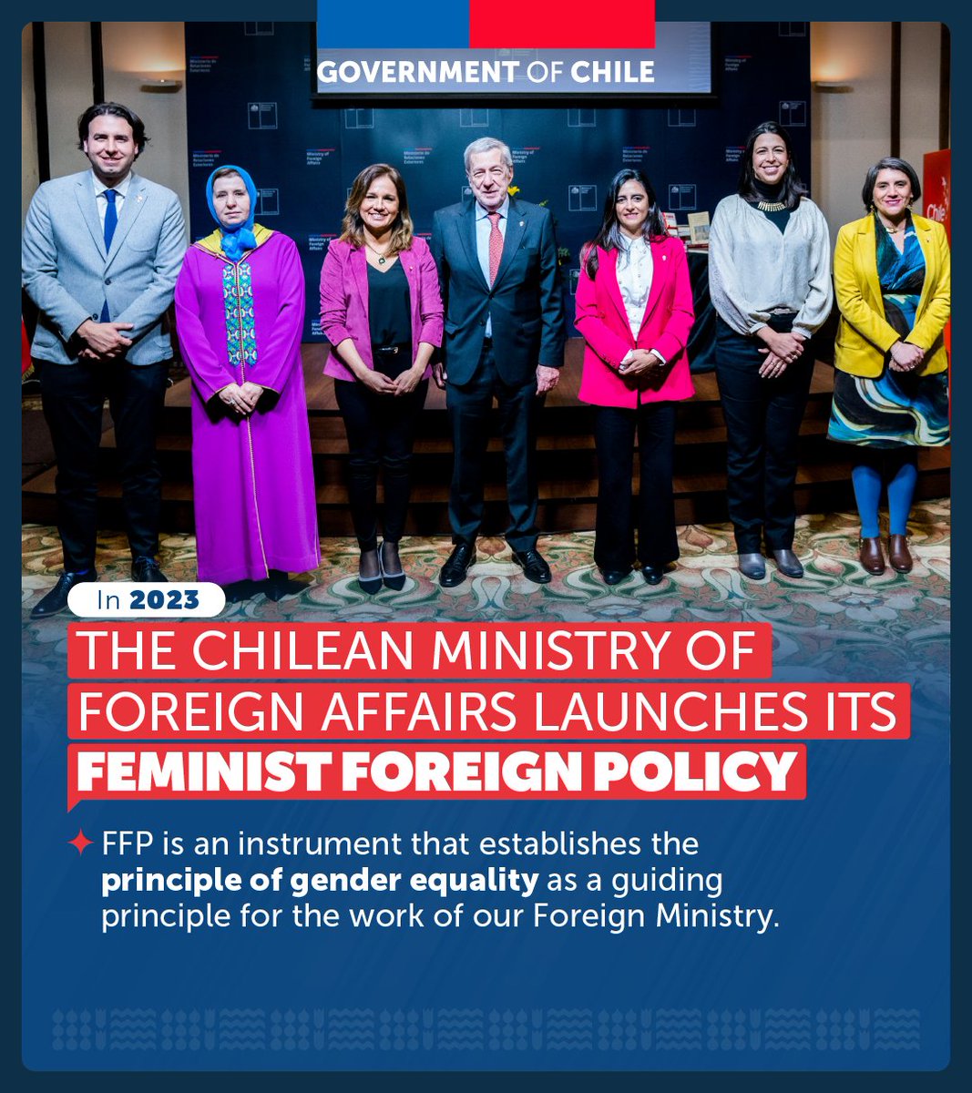 A Foreign Ministry for all! Our ministry implemented a #FeministForeignPolicy to guarantee equal, plural and diverse participation in the public sphere, which seeks to achieve a more egalitarian world.