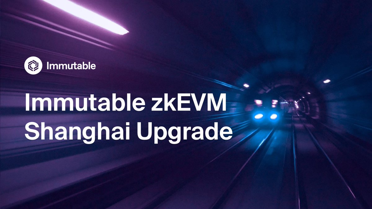 Ethereum’s Shanghai Upgrade is coming to Immutable zkEVM! We are committed to keeping Immutable zkEVM, powered by @0xPolygon, as close to Ethereum as possible to benefit from its security and network effects. The Shanghai hard fork will occur on zkEVM Testnet on 12 March 2024