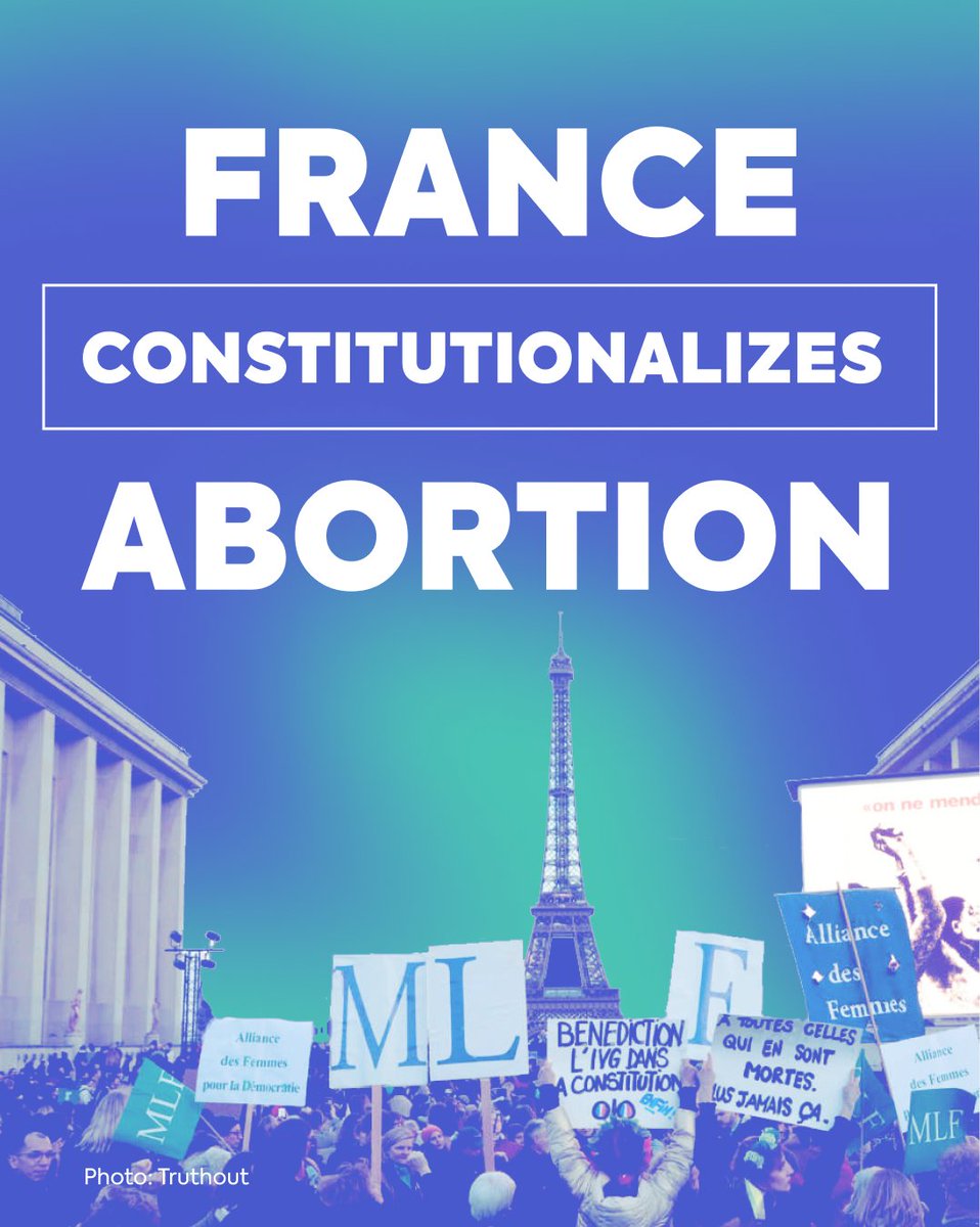 Celebrating a monumental victory for reproductive rights! 🇫🇷🎉 France has just made history by becoming the first country to enshrine the right to abortion in its constitution. 🏆🥂 Bravo!