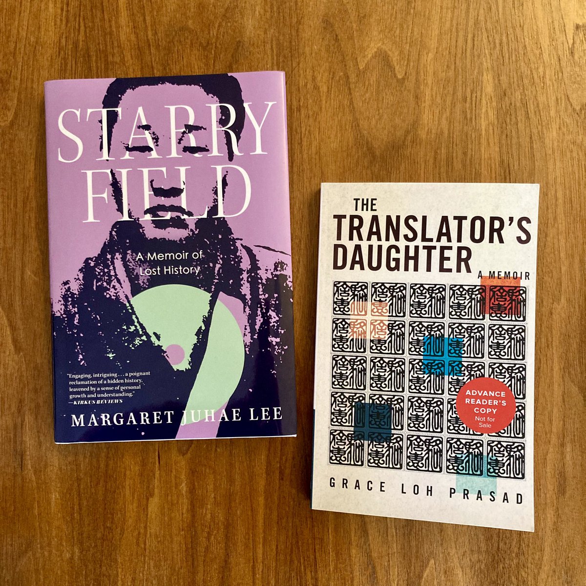 Happiest of pub days to @margaretjuhae’s Starry Field and @GraceLP’s The Translator’s Daughter, memoirs about the search for family history, home, and belonging.