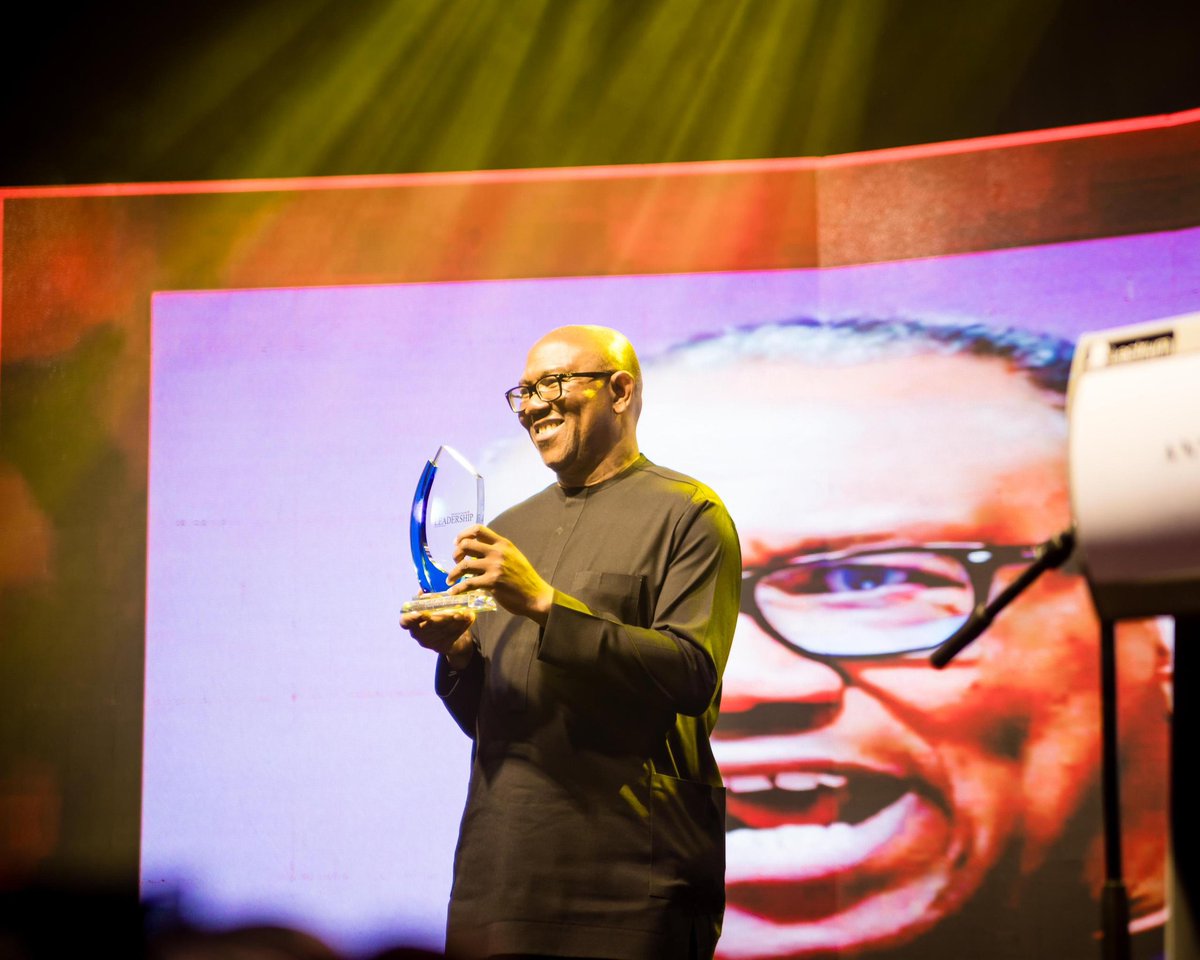 PeterObi's tweet image. It is with utmost delight that I received the award - The Politician of the Year 2023, from the Abuja-based Leadership Newspapers Group Limited.