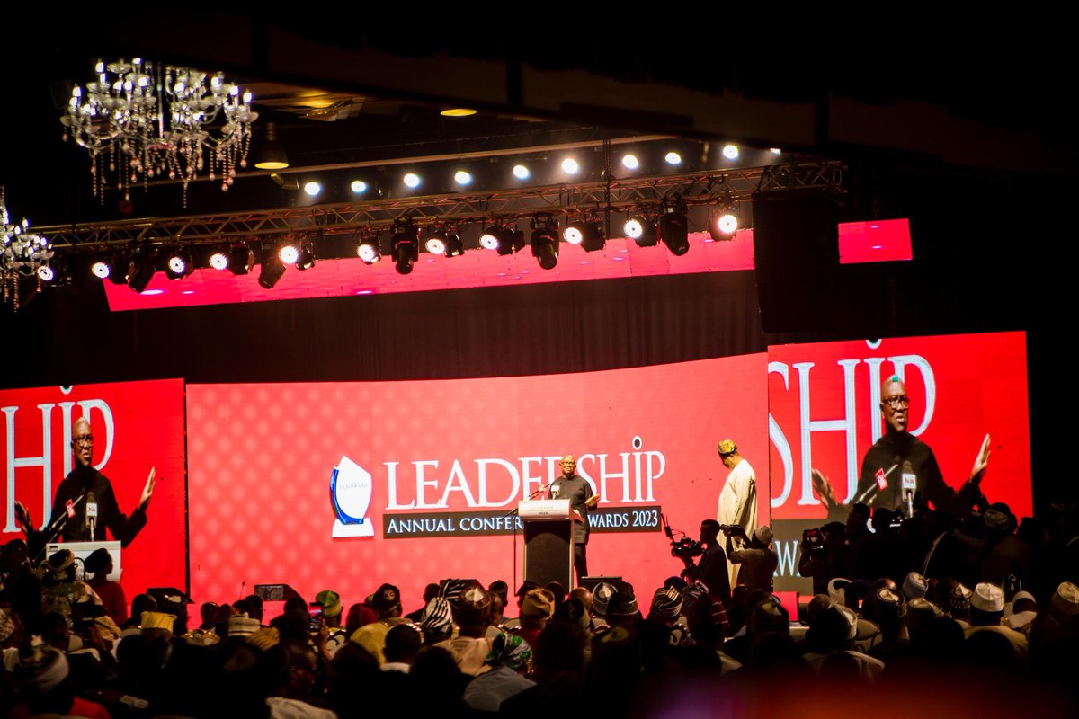 PeterObi's tweet image. It is with utmost delight that I received the award - The Politician of the Year 2023, from the Abuja-based Leadership Newspapers Group Limited.