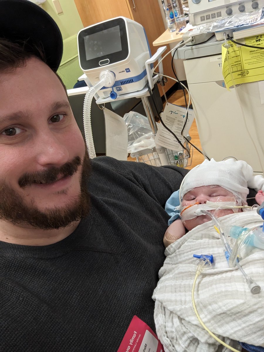 mark_joubert's tweet photo. Hello friends and family! Today is day 92 of being in the hospital with Gus. Gus is now three months old!

I know it's several days since we've provided any updates on Gus. This is largely because not much has changed: the same issues holding up substantial progress continue to dog us. If anything, it feels like Gus has had more setbacks and we are definitely feeling worn down. Last time I used the word "slog" to describe this phase of our story -- a common experience for many heart families -- that word remains an apt description of the last week. Thank you to those of you still patiently following our story as it develops. Here are where things stand and how you can be praying for us.

First and foremost, Gus' continues to struggle with chest drainage. This is something we've been dealing with since his transplant. If you recall, he was officially diagnosed with Chylothorax several weeks ago, so we know this fluid is tied in some way or another to his lymphatic system. While we have seen some reduction in chest fluid output, he is still putting out enough to warrant significant intervention. Because fluid balance is so important to heart function, it can contribute to bouts of instability. Further, chyle tends to contain vital proteins, vitamins, immunoglobulins, fat, and electrolytes, meaning that this output is costly, and over time can result in other complications.

The chest drainage is probably the most pressing issue we are facing right now. We need prayer for this to resolve itself, otherwise more dramatic intervention may be necessary. Because feeding can worsen chyle output, he remains NPO (no feeds) and hasn't eaten in over a week (though he's still on TPN and lipids for base nutrients). We can't really make significant progress until his chest fluid output dries up. Pray for our medical team, that they would have the wisdom needed to address this. Certain elements of this pathology may exceed the scope of the resources available at our hospital. Please pray for our team as they plan accordingly. Obviously, our hope is that he will 'dry up' on his own over the next few days.

Second, Gus' blood pressure has not really recovered since his cath procedure last week. Prior to that, his pressures were fairly stable and he had been weaned off all vasopressors (e.g. epinephrine). Since last week he has needed more blood pressure support. Unfortunately, it also means he's had a higher heart rate. Today he's struggled with hypotension and our team has given him fluids and increased his drips to keep him in a stable position.

Gus is also much more tired, probably as a result of the higher heart rate and lower pressures. When he's asleep, his pressures trend lower, resulting in a vicious cycle. The chyle and chest fluid output, which throws off his fluid balance, is probably the primary culprit seeing that his heart function is unchanged. An echo today showed no deterioration in heart function -- we are thankful for that!

Third, Gus' right lung has remained stable despite the setbacks we saw last week. He's receiving breathing treatments. He's also having CPAP trials that evaluate his ability to breathe on his own ahead of potential extubating. We would love to see him get extubated. However, we know he is in a weaker condition now than he was a week or so ago. It wouldn't be surprising to see him get extubated and then need to be reintubated. We long to hear his cry again -- he's been intubated since January 16th.

Fourth, Gus' kidneys have also been trending in a negative direction. Today he's had very little urine output and that is concerning to our team. This too is probably a consequence of our ongoing struggle to balance his fluids while his chest continues to shed a significant amount of chyle.

Fifth, neurologically, Gus has had some strange episodes with what look like seizures. However, EEG monitoring has not shown seizure activity, so it's entirely possible that something else is going on (e.g. electrolyte imbalance, reaction to sedation, etc.). It's also not surprising given the ischemic damage and the brain hemorrhage we know he's suffered. Generally, he's still the same old Gus, and his motor function is good overall, but his eyes have had some abnormal episodes. Our neurologists have told us it would not be surprising if he needs to consult an ophthalmologist down the road.

In sum, while we're not in the same dire straights as we were several weeks ago while he was on ECMO support, these challenges are significant and serve as a fresh reminder (despite how familiar all this feels) as to why we are still in an ICU and not a typical inpatient unit. Gus is still very sick and we are not 'out of the woods' yet.

Many of you have been asking how you can be praying for us. Please continue to pray with us as we face these ups and downs -- what feels like mostly downs as of late. Pray that, if the Lord wills, his chest output would dry up on its own without some other major intervention. Pray that some solution to the chylothorax would make itself known. We are certainly wearied by the recent setbacks and the lack of progress. Our medical team is still providing excellent support, even in the face of Gus' unique circumstances. Gus' case is a challenging, and at times, bewildering one. Our team is exhausting all options to see him through this. We are, through our weakness, seeking to trust in the Lord's sovereign care. We are submitting to his providence. His grace is still sufficient.

Thank you to all of you who are enduring with us in prayer. Thank you for all who have offered their kind thoughts and encouragement. Truly, the support is all very fortifying for us.