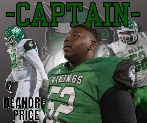VHSFootball_19's tweet photo. Leadership is not about a title, but one life influencing another!

Congratulations @DeAndrePrice74 on being unanimously selected by your teammates as our first Captain of the 2024 Season @AthleticsValpo https://t.co/SgyLZggKZq