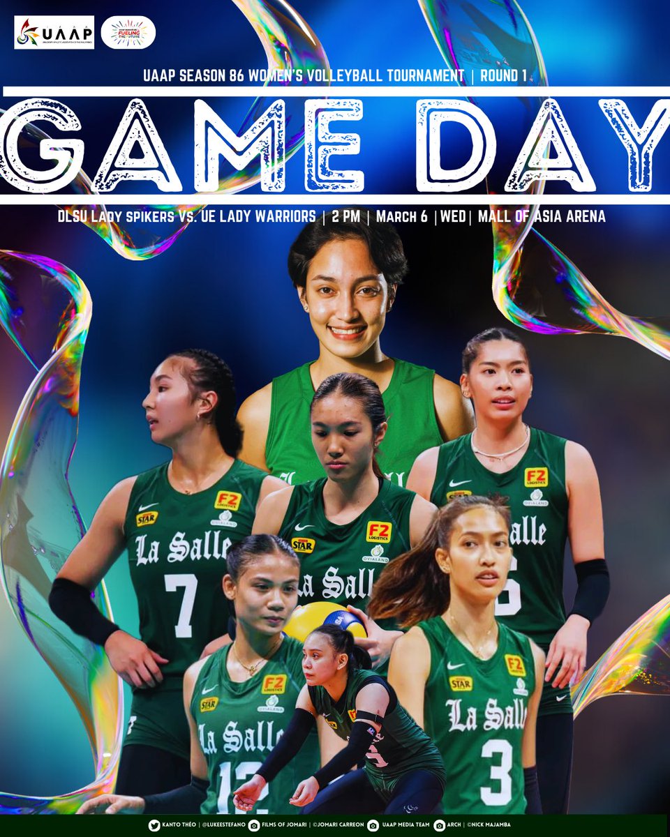 LukeEstefano's tweet image. GAME DAY 🏹💣

Following the thrilling match between the DLSU Lady Spikers and their old rival, Ateneo Blue Eagles, the Lady Spikers is up against the more formidable UE Lady Warriors.

📅 March 6, 2024
🕔 2 PM
🏟️ MOA

#BombaUE #UAAPSeason86 #PoisedSmashDLSU