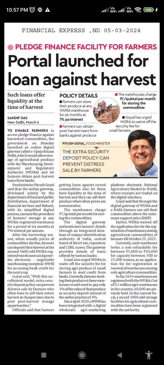 Welcome initiative by <a href="/narendramodi/">Narendra Modi</a> ji.

Doors of liquidity will surge for the farmers.

<a href="/PiyushGoyal/">Piyush Goyal</a> <a href="/AgriGoI/">Agriculture INDIA</a> 
<a href="/MundaArjun/">Arjun Munda</a> <a href="/maheshpoddarmp/">Mahesh Poddar</a> 
<a href="/BJP4India/">BJP</a> <a href="/BJP4Jharkhand/">BJP JHARKHAND</a> <a href="/PMOIndia/">PMO India</a>