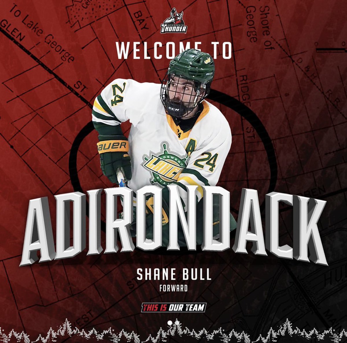 Congratulations to Senior forward Shane Bull on signing with the Adirondack Thunder of the ECHL. Shane completes his Laker career with 84 pts in 72 games.