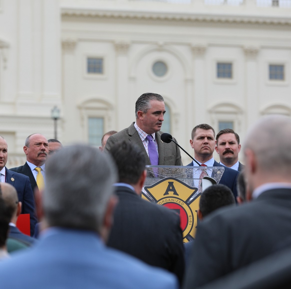 “You are being robbed of what you have rightfully earned for you and your family.” @iaffpresident #LEGCON24 Learn about the Social Security Fairness Act and why we rallied at Capitol Hill demanding a repeal of #WEPGPO ➡️ brnw.ch/21wHBni