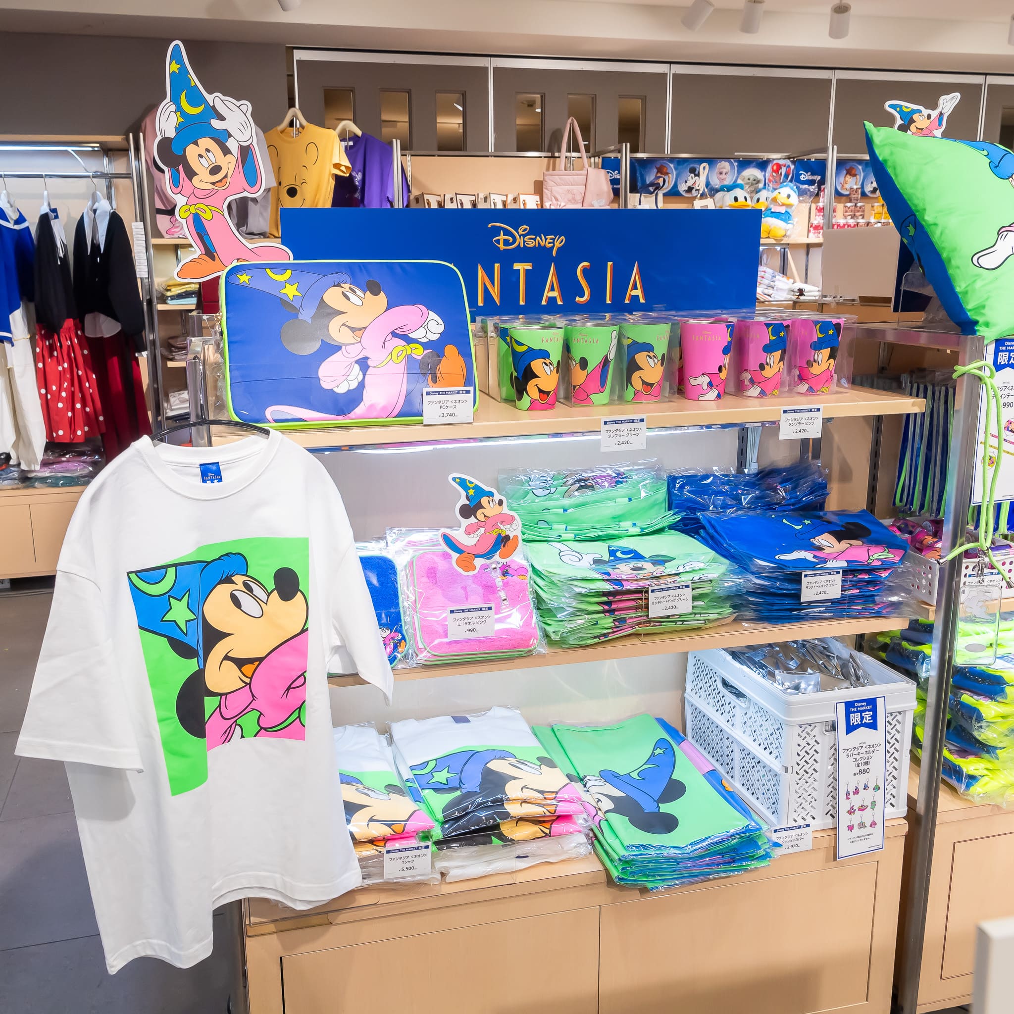 ディズニー 銀座三越 ファンタジア　ミッキー　Tシャツ　ネオンカラー セット ディズニー 銀座三越 ファンタジア ミッキー Tシャツ ネオン