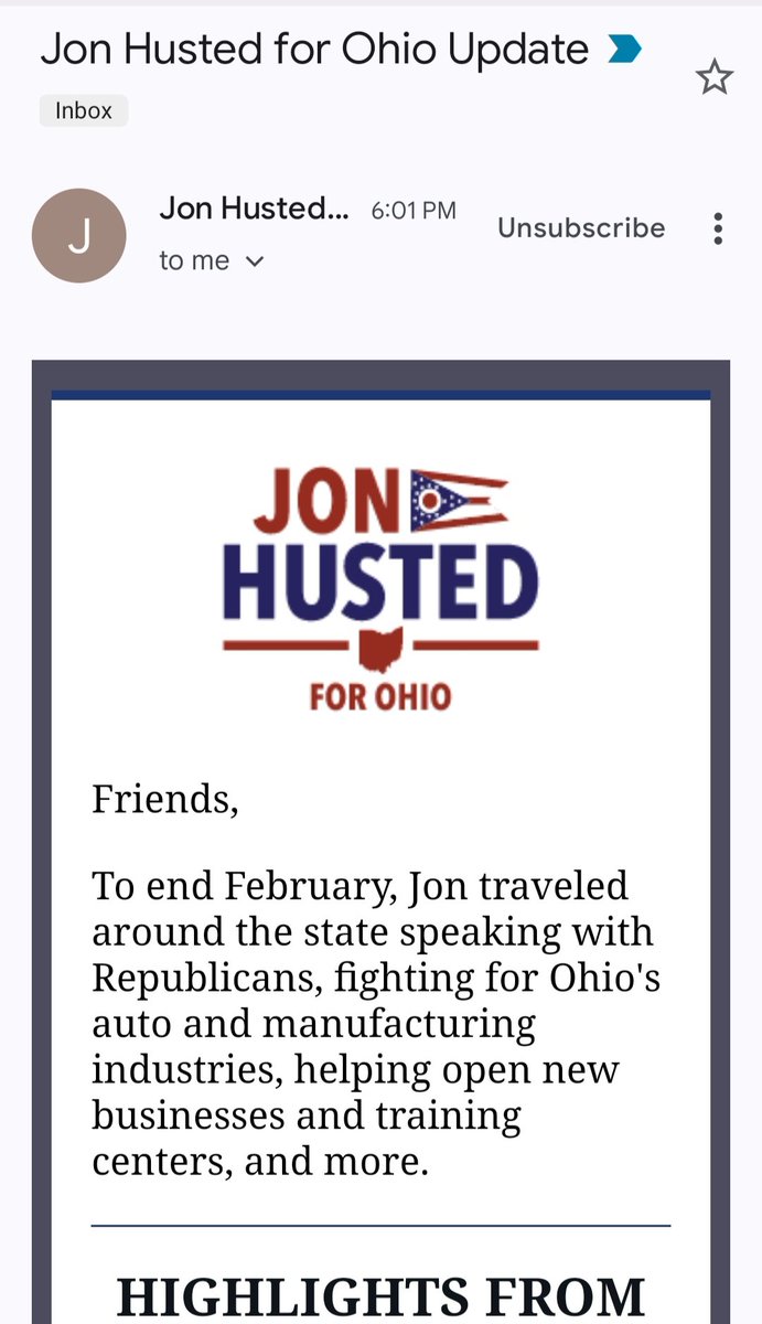 Can someone explain to me why the State of Ohio pays the Lt Governor 180k per year to travel around the state and run for governor and attend fundraisers for his own 2026 campaign on the State's dollar? And then summarize for us how he is wasting our money