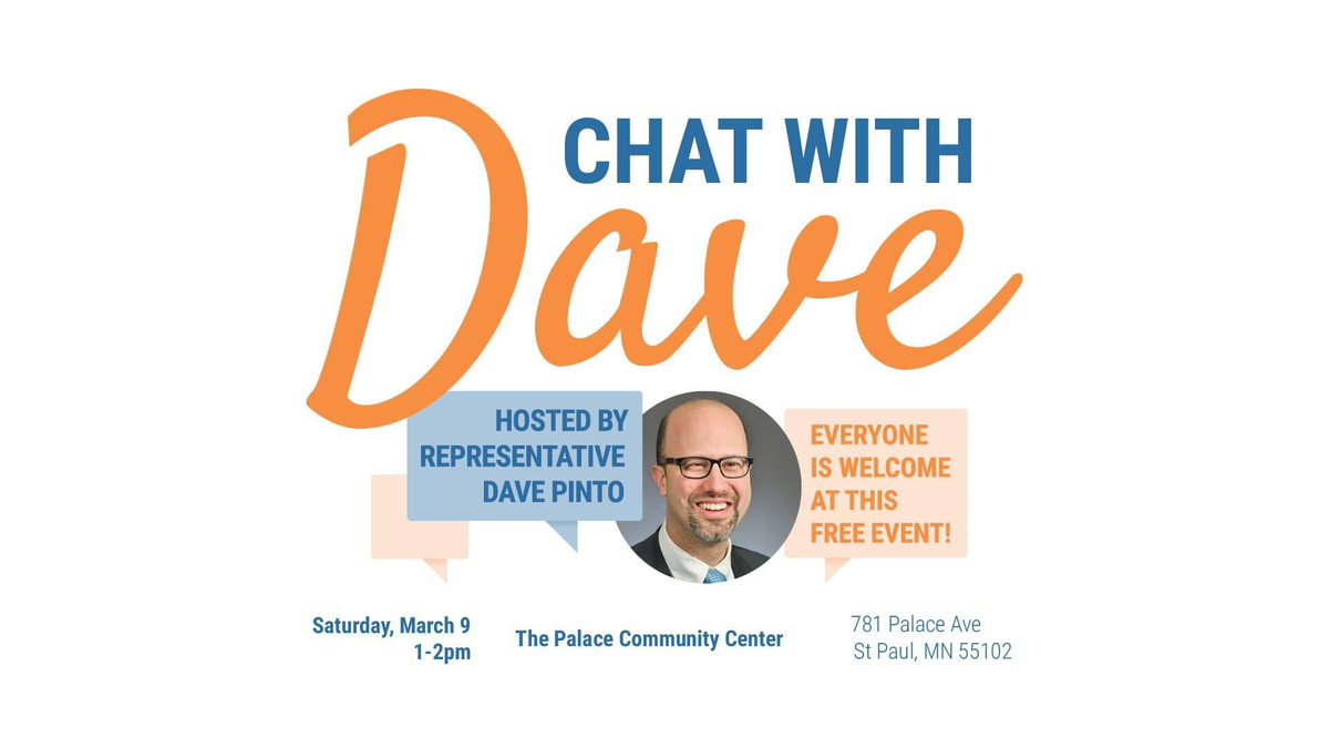 Join me this Saturday March 9th for my next Chat with Dave! #EverybodyIn