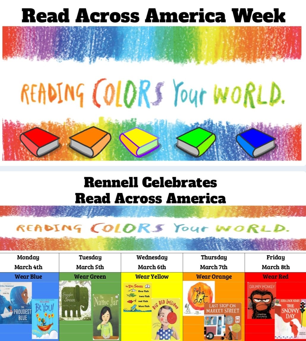 Day 2 of Read Across America. We are Coloring the World by reading books. @CyFairLibraries #wearerennell