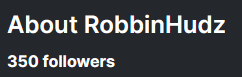 RobbinHudz's tweet photo. BOOM!!  Thank you soooo much!  We hit 350 followers https://t.co/EFbF7VBxna