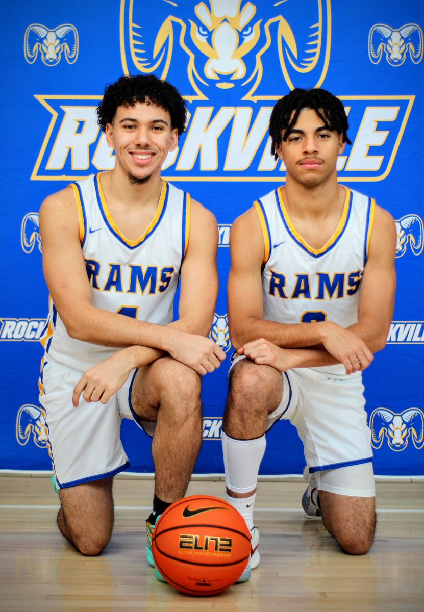 TheRockHoop's tweet photo. Two of the best teammates a basketball player could have. Selfless guys who always put the team before themselves. Our two Seniors, Ryan Grant and Caleb Arroyo. 

Thank you for everything you have done for our program, making it better day in and day out. Always Rams. 💙💛 #ctbb https://t.co/yOjNlPvqQo