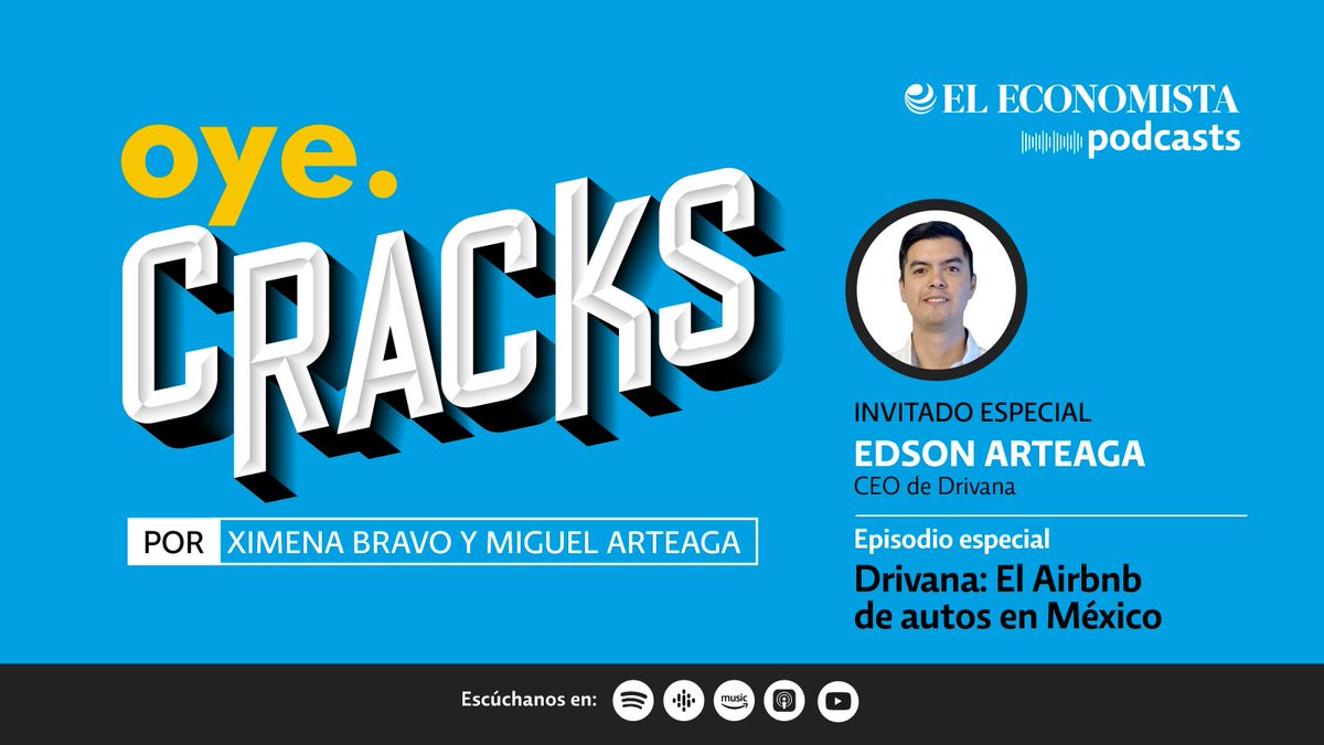 eleconomista's tweet photo. #Podcast | ¡No te pierdas a Edson Arteaga, CEO de #Drivana en Oye Cracks! Conoce cómo puedes generar ingresos con tu auto como en Airbnb 🚗💰
Spotify: https://t.co/wOevlsAM41
YT: https://t.co/XHXVkwKfKe
Sitio: https://t.co/Bnay882Osz

 #OyeCarcks #Emprendedor https://t.co/rGRKji6H9N