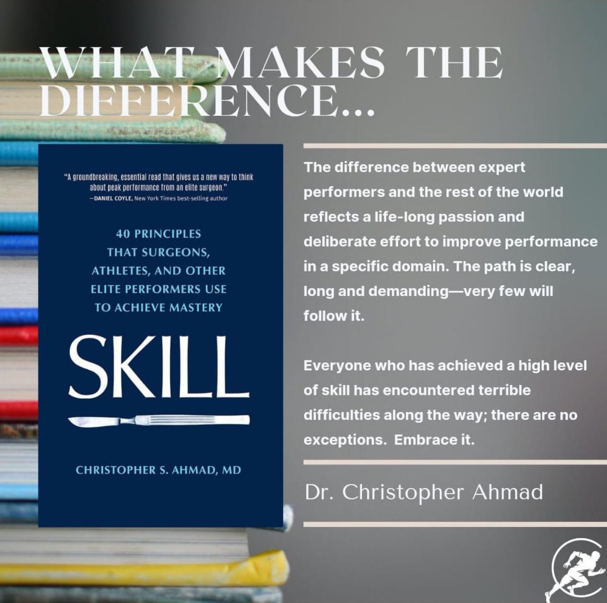 I often get asked, what makes the difference... SKILL: The Book a.co/d/8l3lwlN 📘 Visit my Website: drahmadsportsmedicine.com ✅ #skill #mastery #performance #repetition #practice #training #differencemakers 🏆🏆