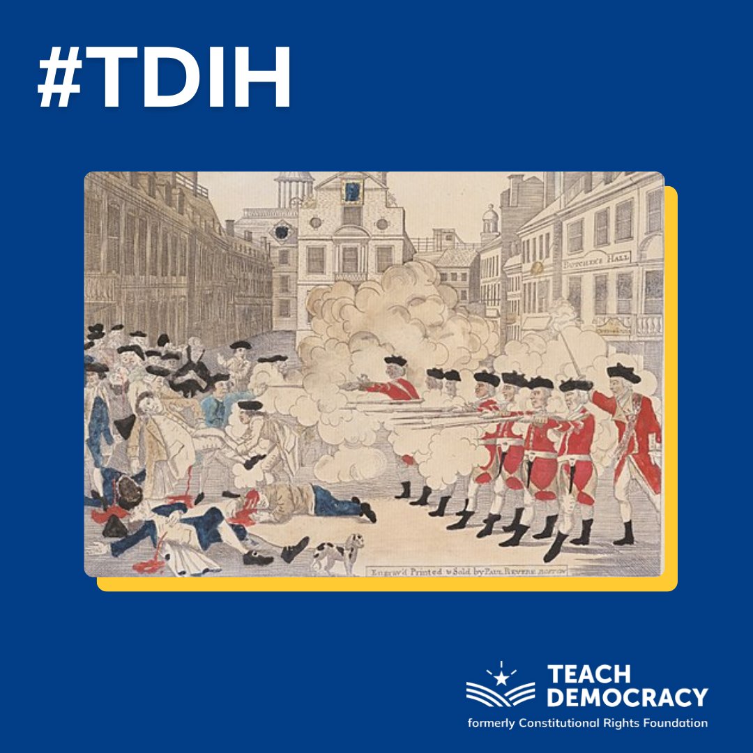 March 5 marks the anniversary of the Boston Massacre in 1770. Future president John Adams believed that every person deserved a right to a fair trial and faced public scrutiny by representing them in court. Learn more in our BRIA article: tinyurl.com/yk8bs759