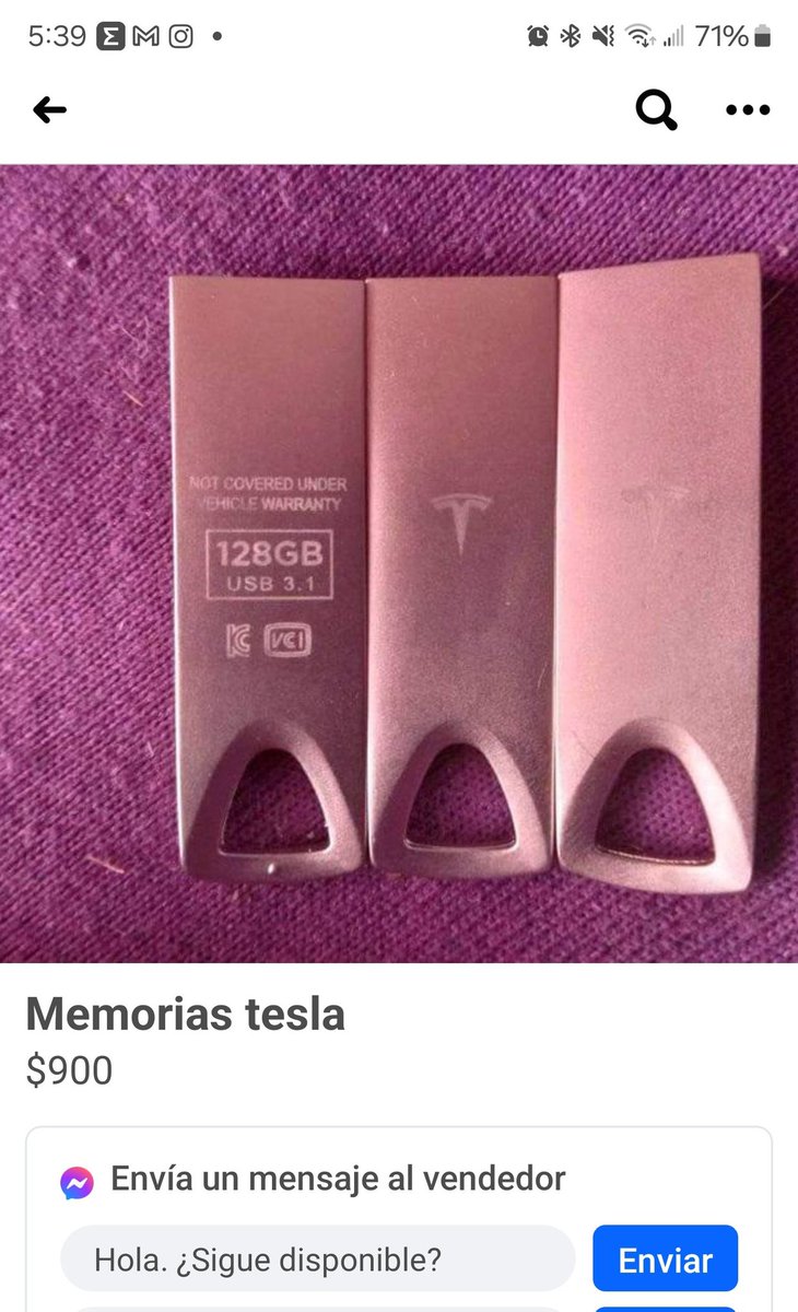 I don't know if it's good or bad but we Mexicans can find the way to sell almost everything in Facebook marketplace... I understand #ford or #Chevrolet emblems but #Tesla? We don't even have a tesla factory, jet... 
<a href="/elonmusk/">Elon Musk</a>