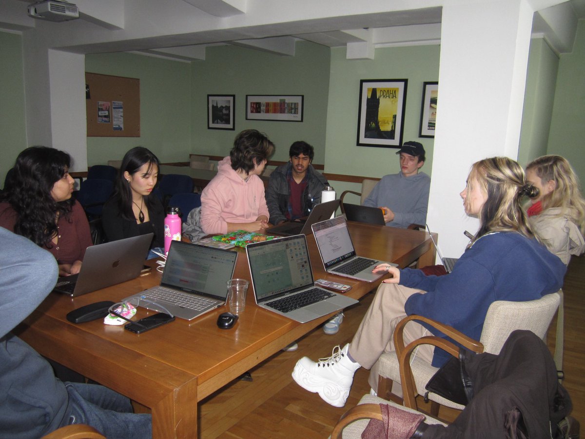 Praguecast's tweet photo. FIRST EPISODE DROPS TOMORROW!! As you can see, the PragueCast team is hard at work prepping for it. Stay very very tuned in. 😎🎧🫶 https://t.co/DZvll7wYhT