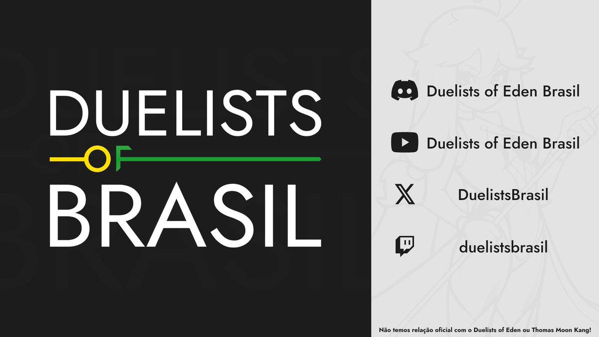 DuelistsBrasil's tweet photo. Já estamos ansiosamente prontos para o lançamento de Duelists of Eden, nesta Quinta-Feira, 7 de Março às 17 horas.

Siga nossas redes e fique por dentro das novidades da comunidade! https://t.co/SawoT1DRfB