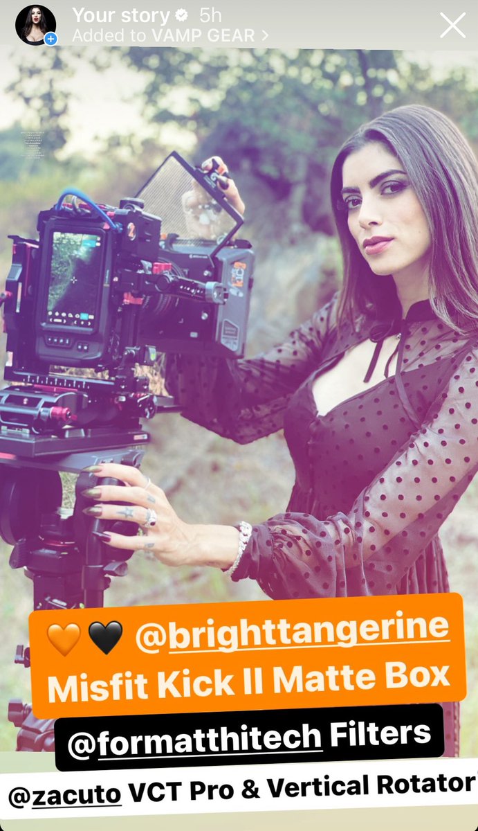 VAMP 🦇 (@vamp) on Twitter photo Shoot time!🎥🥰
My amazing <a href="/brighttangerine/">Bright Tangerine</a> Misfit Kick II Matte Box
🖤 @FormattHitech Filters🥰
🖤 <a href="/Zacuto/">zacuto</a> VCT PRO & Vertical Rotator
🖤 <a href="/Blackmagic_News/">Blackmagic Design</a> 🖤 Shoot time!🎥🥰
My amazing <a href="/brighttangerine/">Bright Tangerine</a> Misfit Kick II Matte Box
🖤 @FormattHitech Filters🥰
🖤 <a href="/Zacuto/">zacuto</a> VCT PRO & Vertical Rotator
🖤 <a href="/Blackmagic_News/">Blackmagic Design</a> 🖤