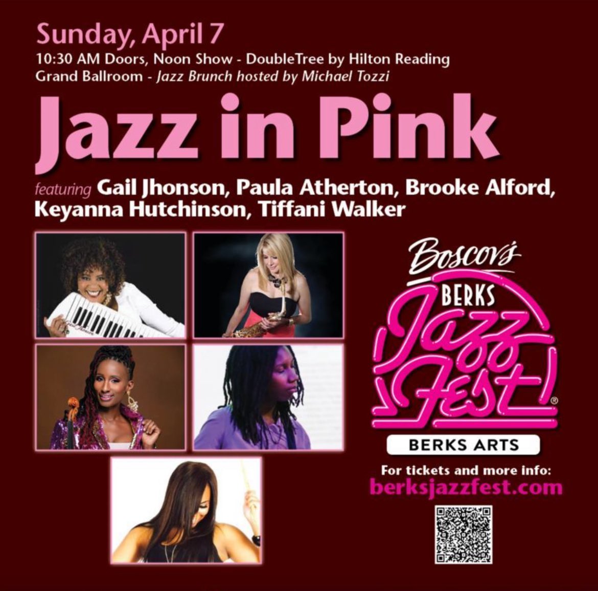 Looking forward to rockin’ w/ my siSTARS of @JazzInPink2008 in at @berksjazzfestpa on 4/7! See you soon!💖 #newdaytour 🚨SHOW UPDATE🚨 Jazz in Pink’s show at The Soiled Dove in Denver, CO on 7/27 has been cancelled. We apologize for any inconvenience. 🎵BrookeAlfordViolin.com