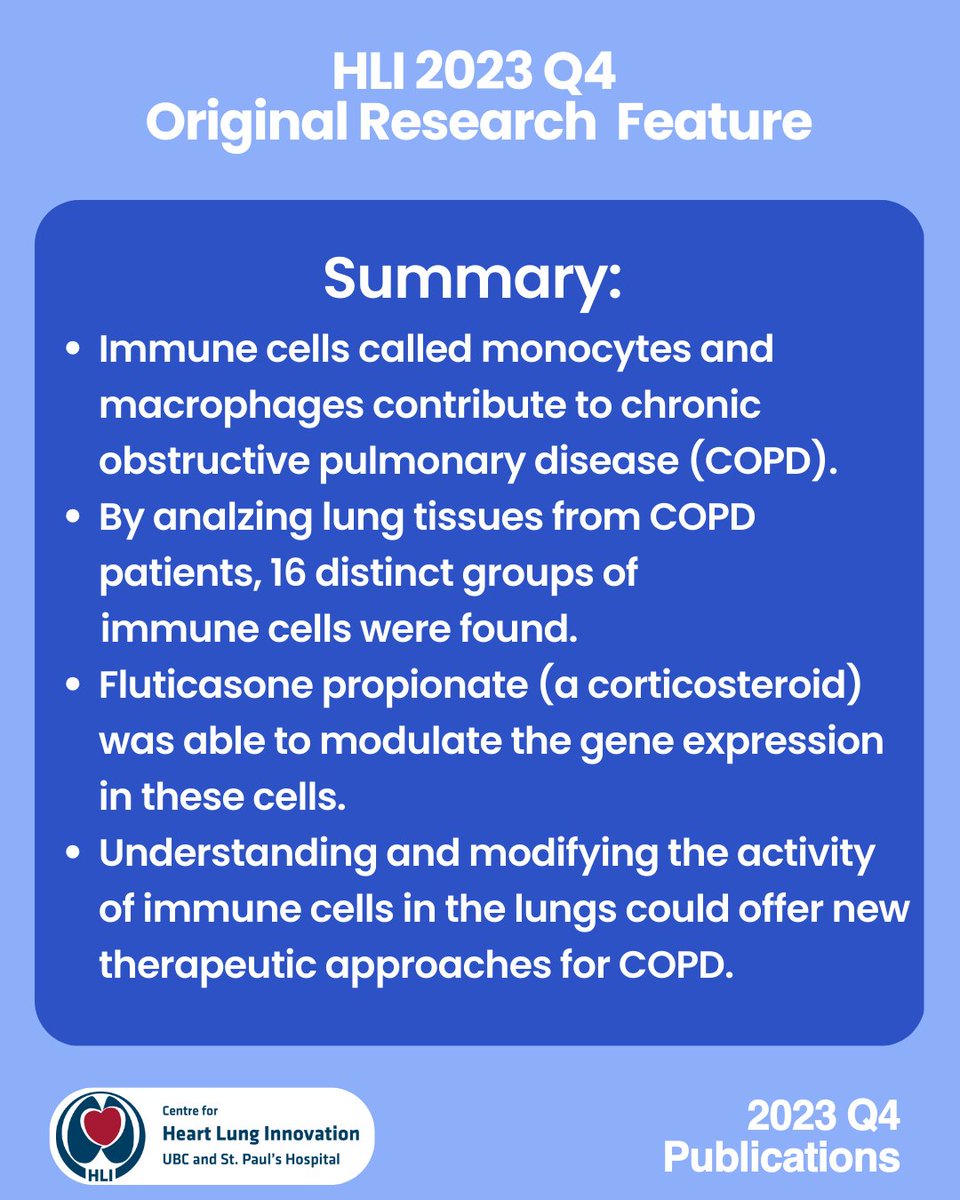 📚 Check out new research published by Drs. Don Sin and Graeme Koelwyn about immune cells and chronic obstructive pulmonary disease (COPD). #immunology #COPD #medicalresearch #lungs #immunity #STEM #research #medicine #UBC #SFU