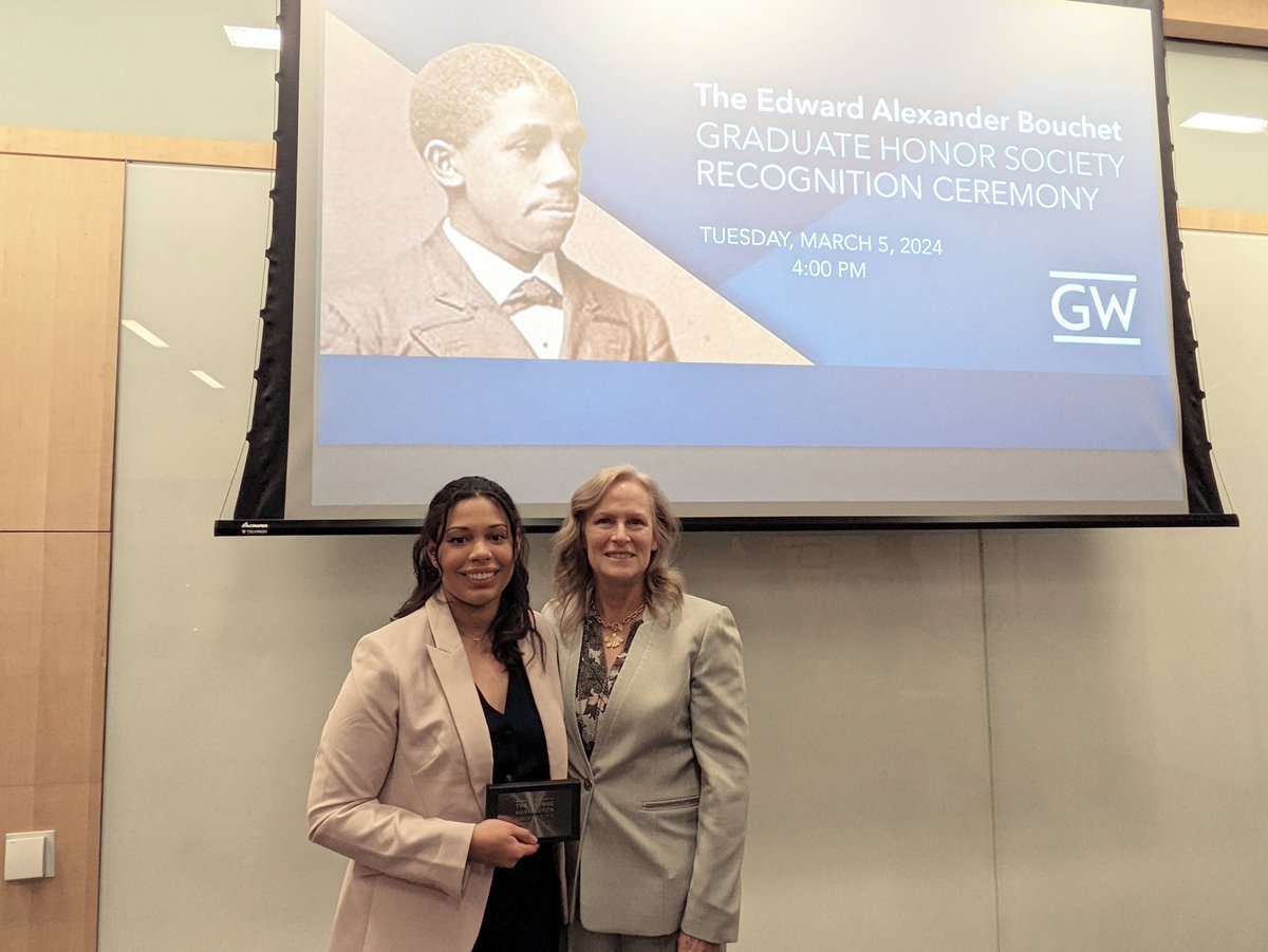 So proud to congratulate #GWIBSFamily PhD student @C_M3lo_97 of the @AlbertoBosqueP lab and fellow inductees at the Bouchet Graduate Honor Society Ceremony organized today by @gwucolumbian! #PrizeProps #WomenInSTEM