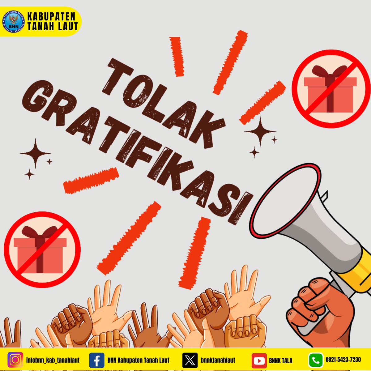 bnnktanahlaut's tweet photo. #Indonesia_Bersinar
#speedupneverletup
#stopgratifikasi https://t.co/ZJXiufDZf2
