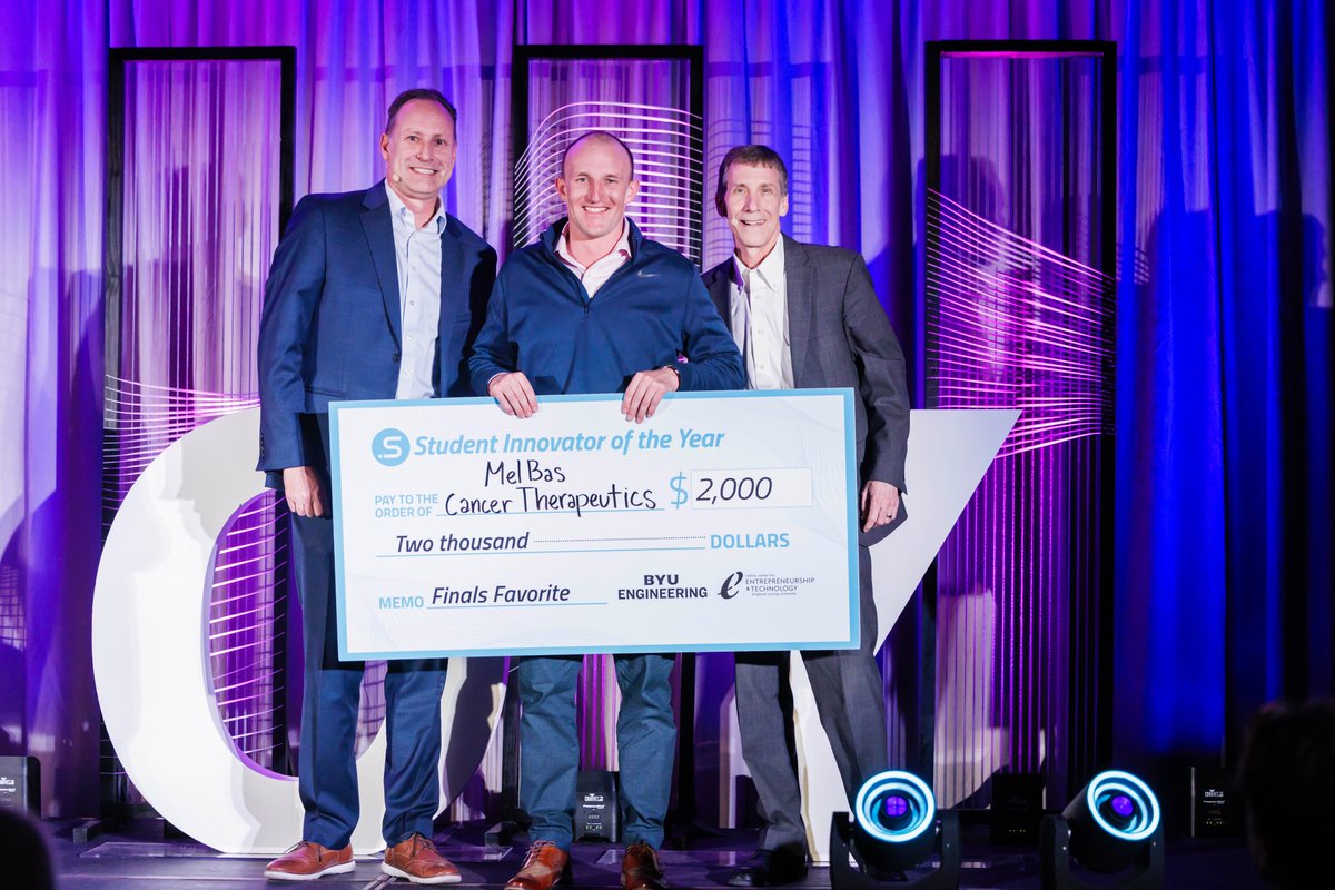 byuengineering's tweet photo. Congratulations to this year’s Student Innovator of the Year!
First Place: (winning $12k) Spot Parking
Second Place: (winning $10k) Salt Block Inoculum
Third Place: (winning $8k) Stratus
Crowd Favorite: (winning $2k) MelBas
#byuengineering #SIOY #innovation https://t.co/6J9Zt1TZP7