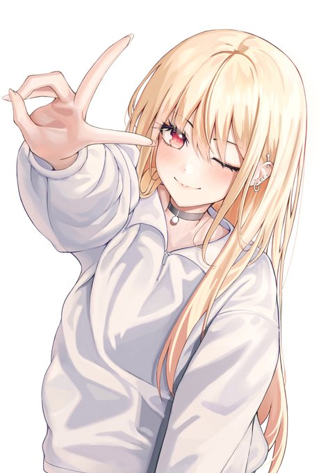 「blonde hair white hoodie」 illustration images(Latest)