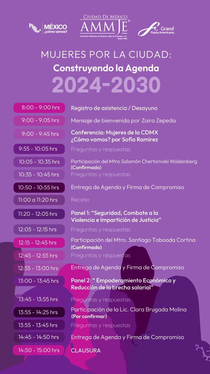 ¡Nos vemos mañana en el panel "Seguridad, Combate a la Violencia e Impartición de Justicia" organizado por la <a href="/AMMJECdMx/">AMMJECdMx</a>! Estaré con <a href="/LauraManzo/">Laura Raquel Manzo A</a>, como moderadora, y l@s panelistas <a href="/trinibelauzaran/">Trinidad Belaunzaran</a>, <a href="/IglLeon/">Israel Gonzalez Leon</a> y Laura Borbolla