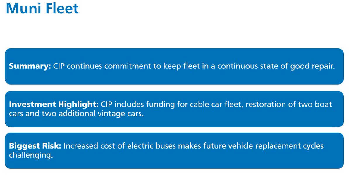 TransitEquitySF's tweet image. For the "biggest risk" of electric busses - are these the battery operated busses or does this also include trolley busses? Would it be cheaper for SFMTA to stick with trolley busses?  How much cheaper, I wonder.

#sfmuni #publictransportation #sfmta #fundpublictransportation