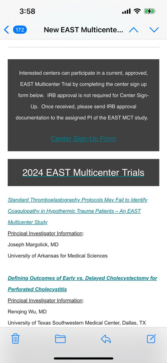 When you open up your @EAST_TRAUMA email and see the two new MCTs. One by current @UTSWSurgeryLife Ren Wu and one by former @UTSW_Surgery SCC fellow @JMargolick . So proud of these guys!