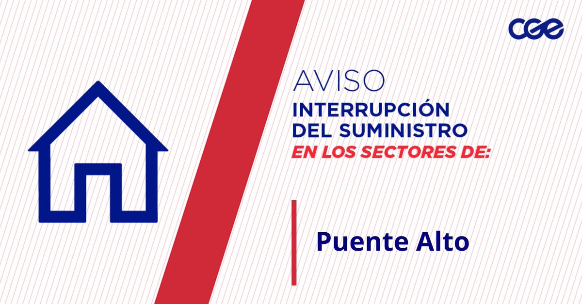 Informamos a nuestros clientes de los sectores San Pedro, La Colonia, Pasaje Los Pregoneros, Calle Ramón Barros Luco, Las Calas y aledaños, comuna de #PuenteAlto, la interrupción del suministro eléctrico. Nuestro personal de emergencia ya está informado.
