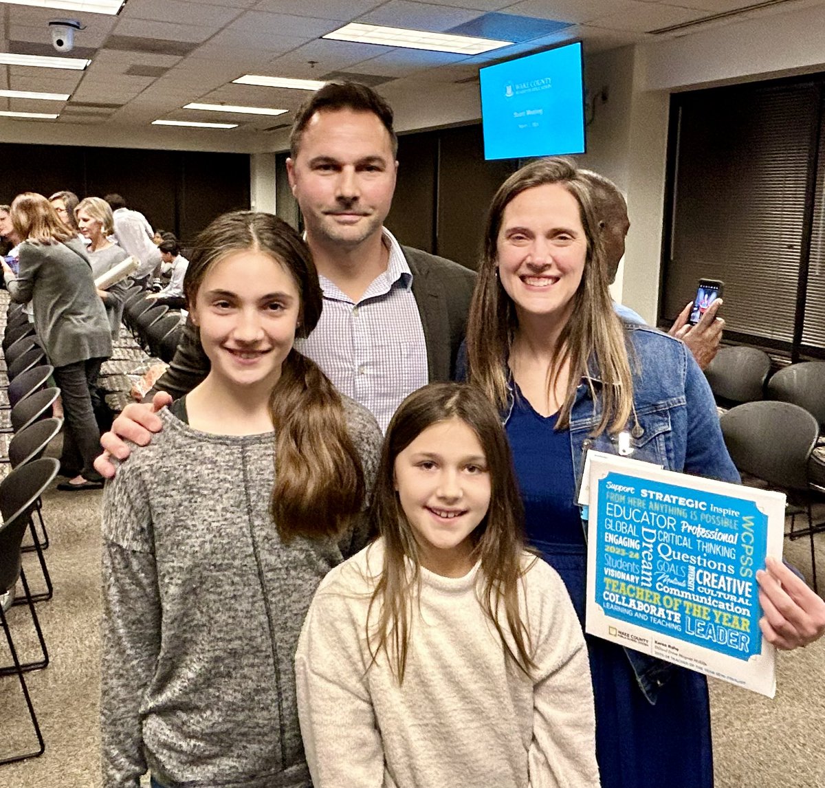 Congratulations to Ms. Rahe who was recognized at the WCPSS Board Meeting tonight as a semifinalist for WCPSS TOY! 🎉💙🐲💛<a href="/WCPSS/">Wake County Public School System</a> <a href="/wcpssmagnets/">WCPSS Office of Magnet Schools (Choice Schools)</a>