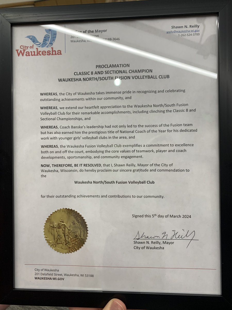 Thank you for the recognition, Mayor Reilly and City Council! We are so proud to be a part of this community!